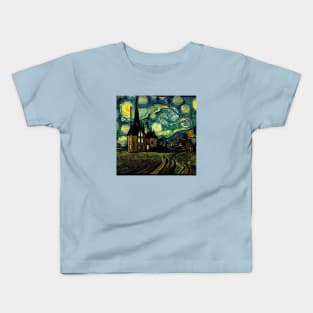 Starry Night Over Godric's Hollow Kids T-Shirt